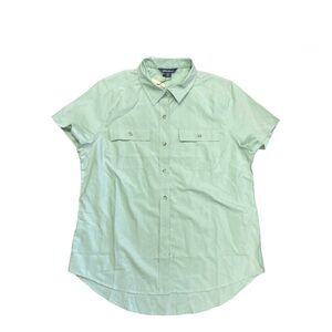 Eddie Bauer Women's Light Green Button Down Shirt